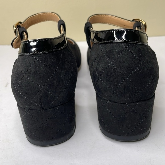 CAUNBEILY Mary Jane pumps Black Chunky Low Heel Ankle Strap Square Toe NWOT  8 - Picture 9 of 14